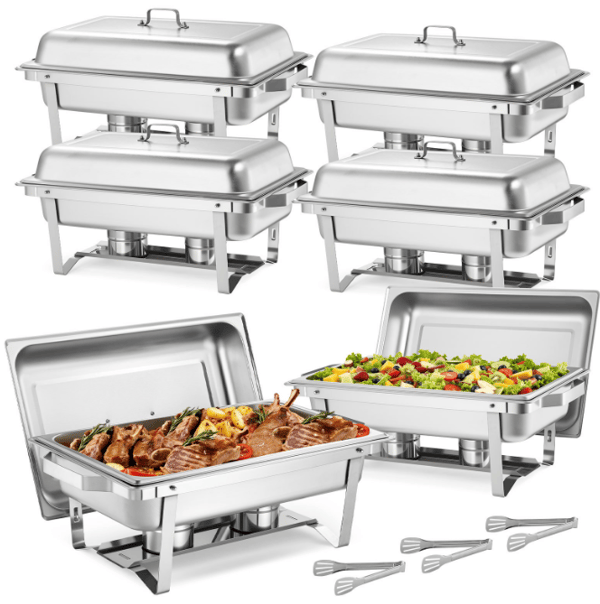 Chafing Dish Sæt, 6-pak, 61,5x34,5x32,5 cm, Rustfrit Stål