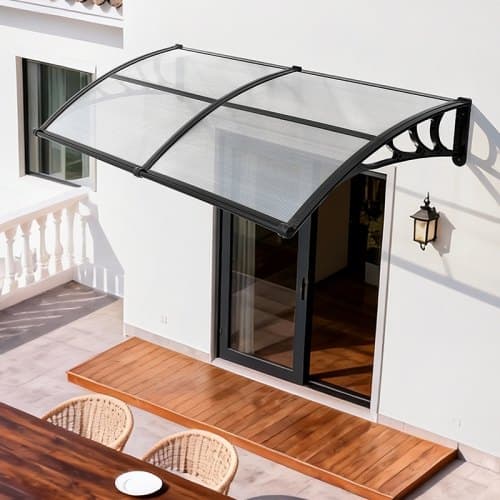 Dørmarkise 96,5x198,7x27,5 cm Klar polycarbonat