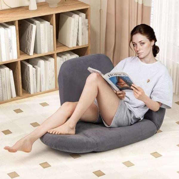 Foldbar gulvspilstol, 60-88x72x40-57 cm, Grå , Star