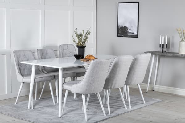Spisebord og stole sæt Polar 180 cm Hvid
