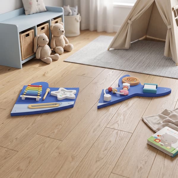 Montessori aktivitetsbräda valform 120x55,5x4 cm blå