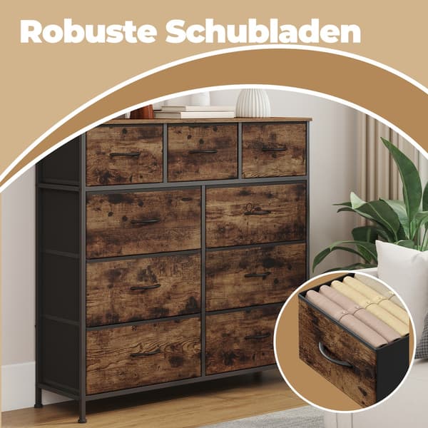 Kommode 30x98,8x95,2 cm Brun-Sort MDF og Stål