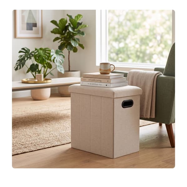 Sammenklappelig skammel, beige nuancer, Kodustaar