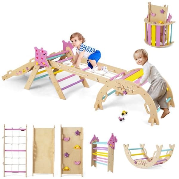 Baby klättertriangel set, fällbar, rosa , Star