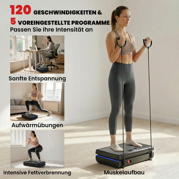 Vibrationsplade 48x32x13 cm Sort med modstandsbånd