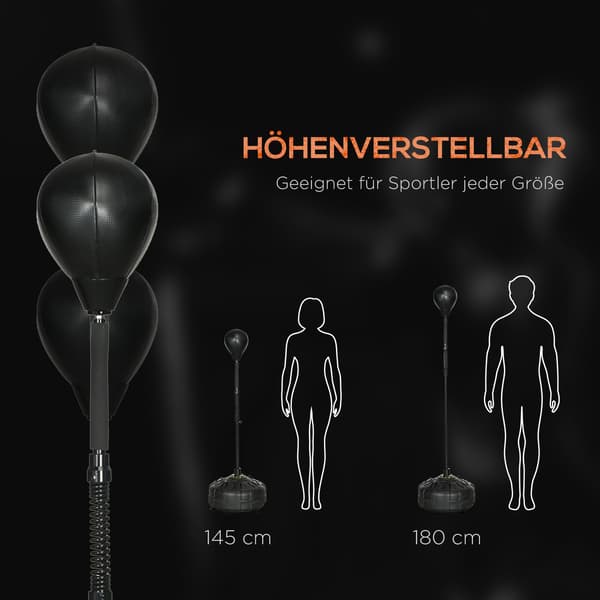 Punchingboldstativ højdejusterbart 145-180 cm 48x48x145-180 cm sort