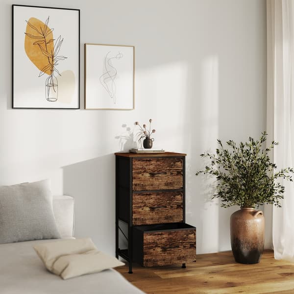 Kommode 30x39,6x73,7 cm Brun-Svart stål