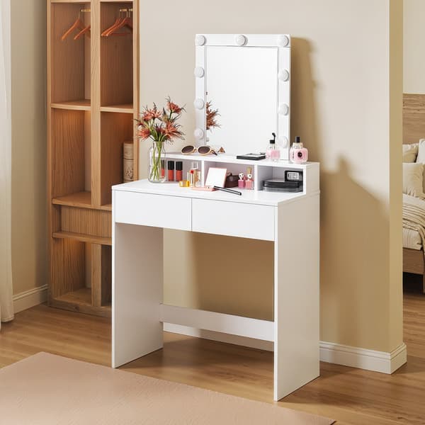 Sminkbord 40x80x145 cm Vit