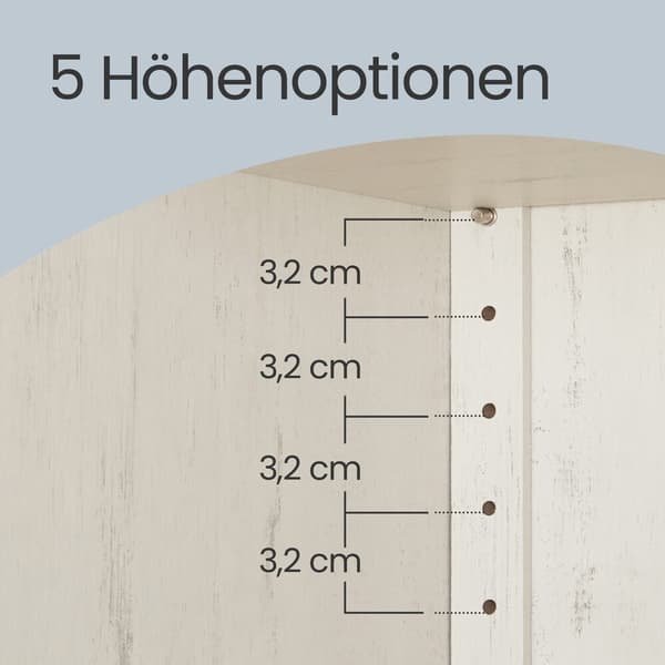 Skænk 39,5x106,5x180,6 cm Hvid opbevaring