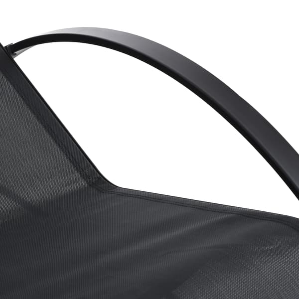 Havemøbelsæt med 2 liggestole og sidebord 59x169x66 cm sort