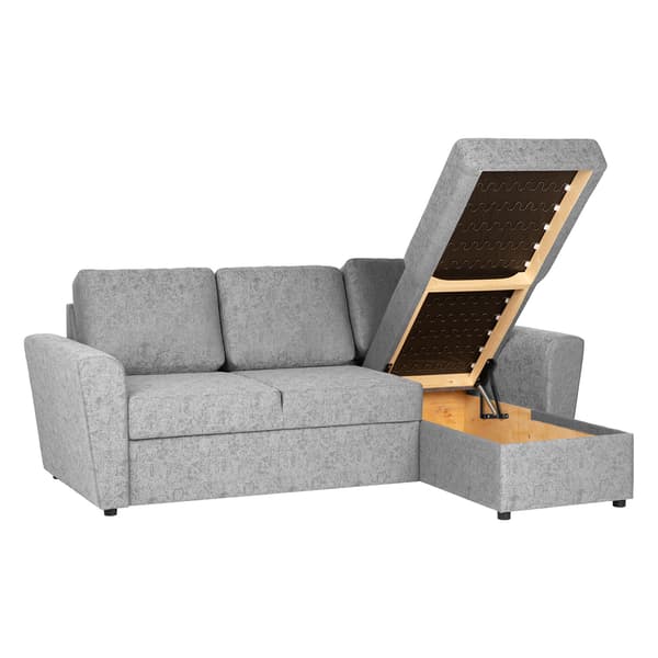 Hörnbäddsoffa INGA 217x160x88 cm Grå Tyg