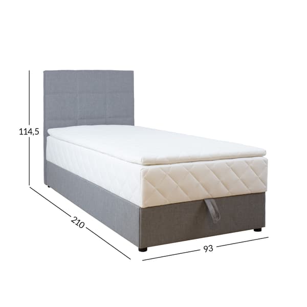Continental seng LEVI 93x210x114,5 cm grå