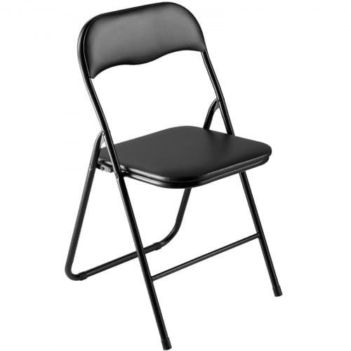 Fällstol, 6-pack, 44x43.5x78 cm, Svart, Metallram