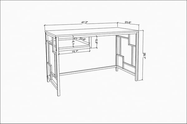 Skrivebord Kennesaw, 120x60 cm, sort