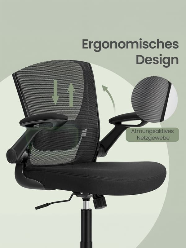 Kontorstol 64x64x115 cm Sort, ergonomisk