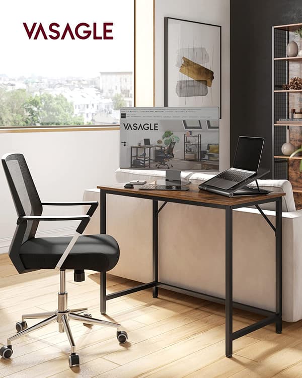 Computerbord 100x50x75 cm Brun Sort Stål