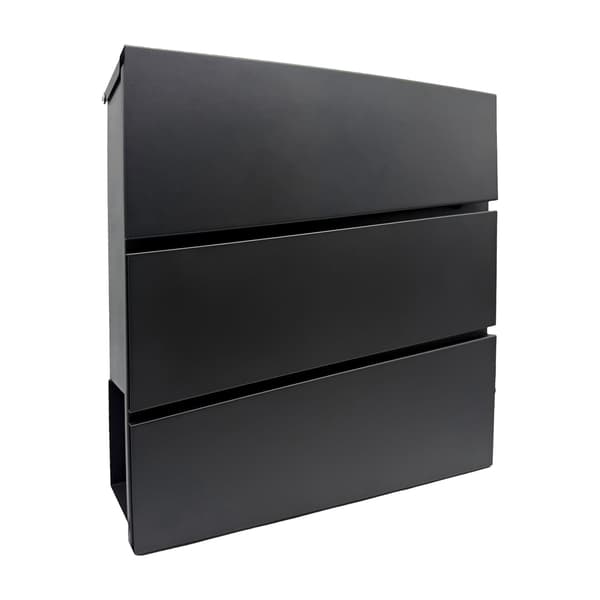 Postkasse, 37.5x35.5x10.5 cm, Sort, Stål, Kodustaar