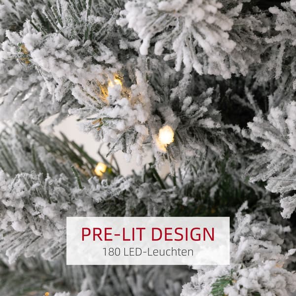 Julgran 210 cm LED-ljusslinga Ø57 cm grön/vit