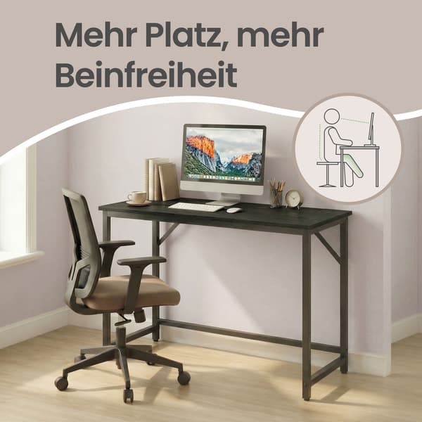 Computerbord 50x100x75 cm Sort Stål