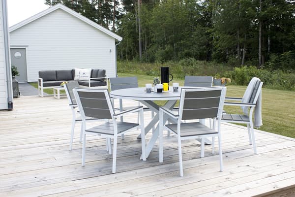 Ruokapöytä Copacabana 140 cm Harmaa, Alumiini