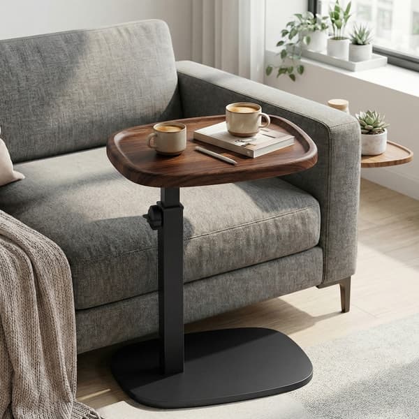 Sidebord 30x40x69 cm Brun-Svart stål