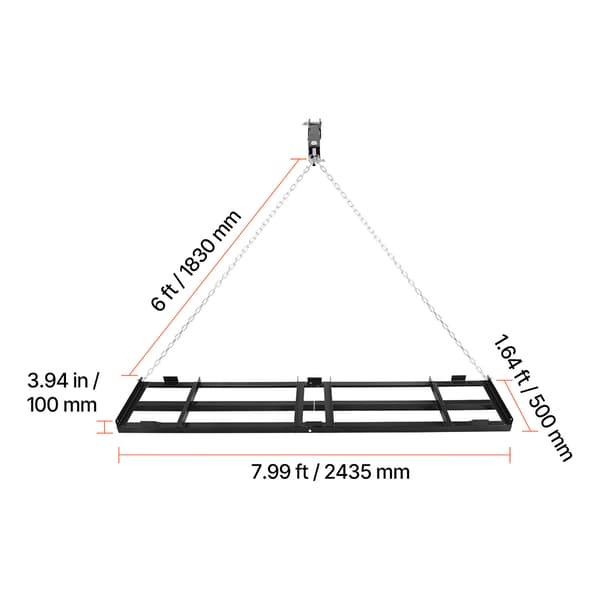 Dragharve 243x50x10 cm Galvaniseret Stål