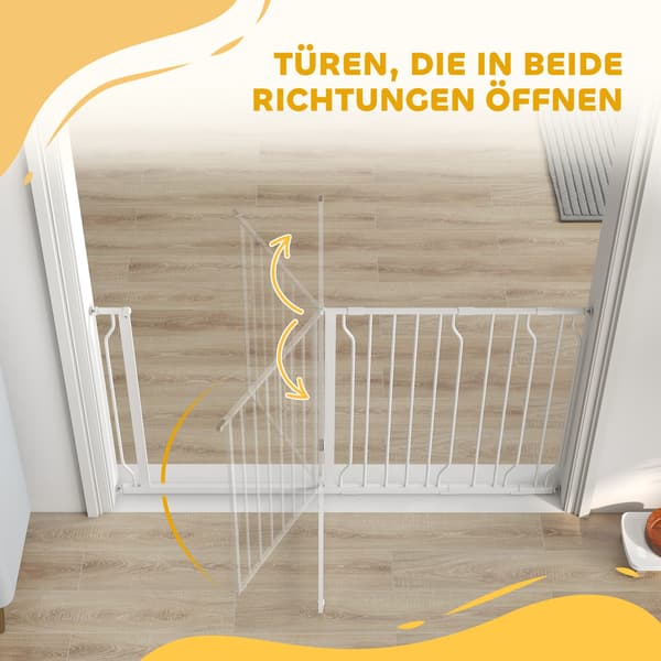 Hundegitter justerbart 75-145x76 cm hvid