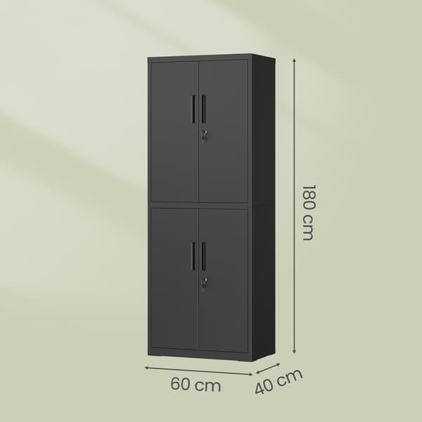 Arkivskab 40x80x180 cm Sort stål