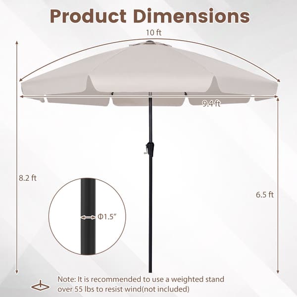 Terrasseparasol Ø305 cm beige/tan