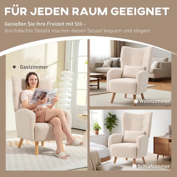 Accentstol 77x72x106 cm beige