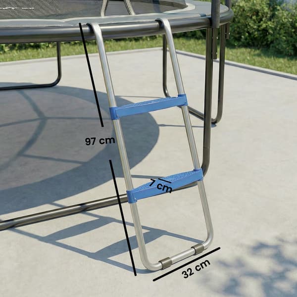 Trampolinstege 97x32x7 cm Blå Stål