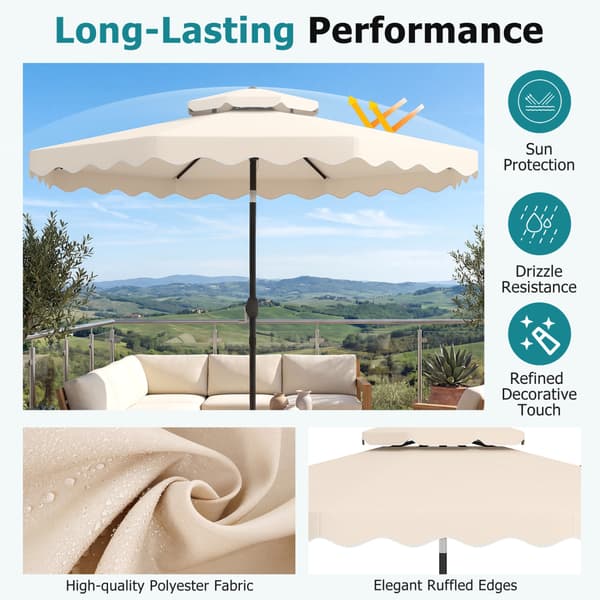 Terassivarjo 305x259 cm Beige