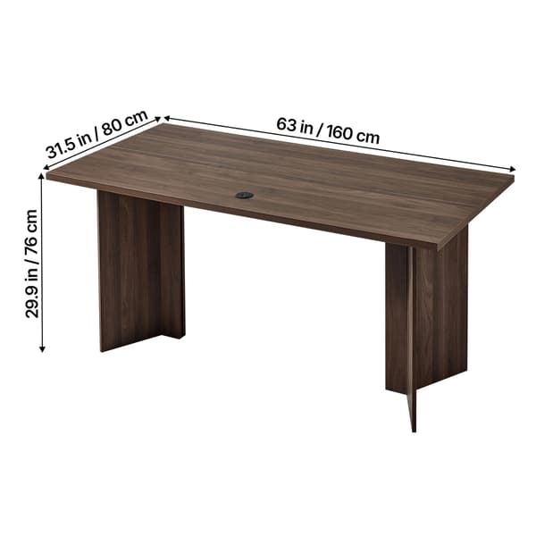 Skrivbord för chef, 160x80x76 cm, valnöt, trä