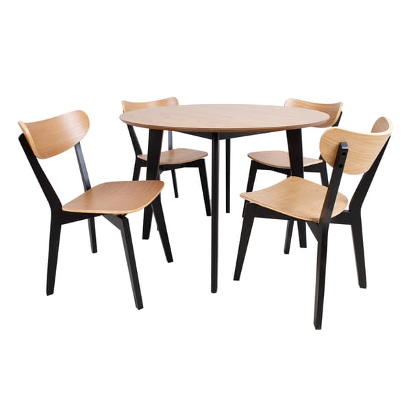 Spisesæt ROXBY 105x76 cm Eg/Sort