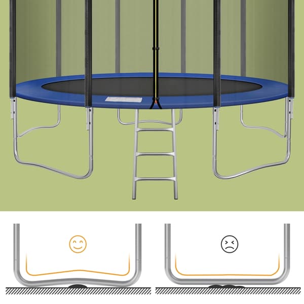 Trampolin 305 cm, säkerhetsnät, stålram, blå