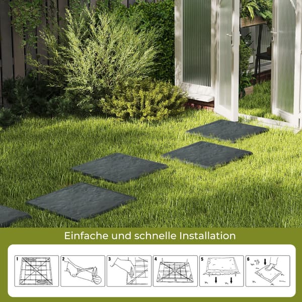 Askeltasot 16 kpl 39,5x39,5 cm harmaa