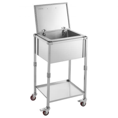 Rullende køleboksvogn i rustfrit stål 54.6 L 558x455x1003 mm