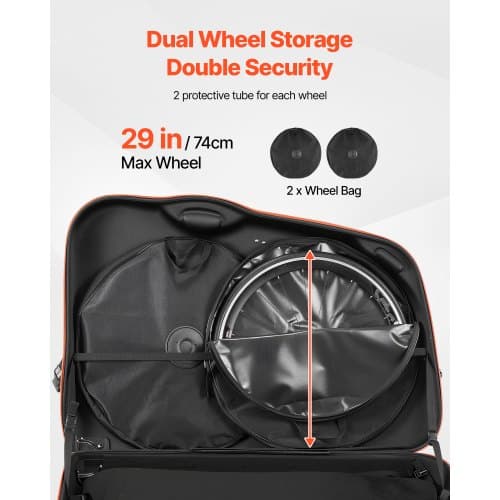 Cykelrejsekuffert, 120x90x25 cm, Sort, EVA hardcase