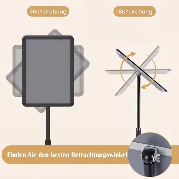 Informationsstander 2 stk 87–137 cm sort
