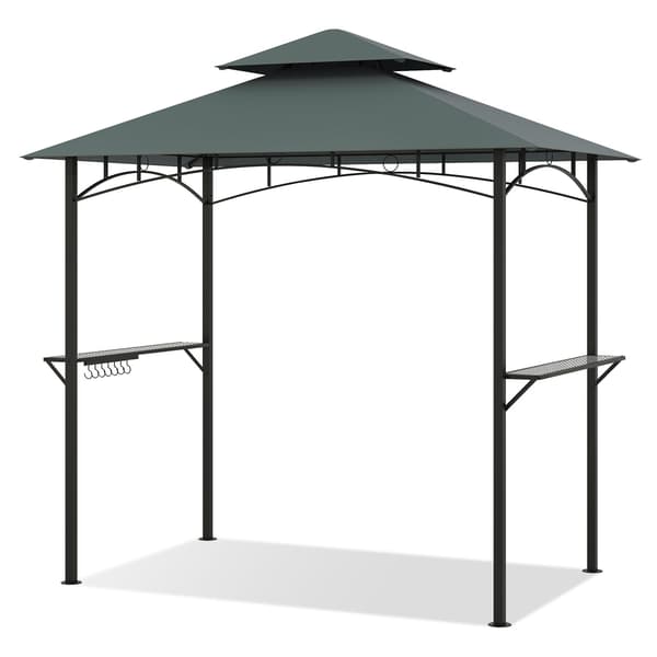 Grill Pavillon Baldakin Dobbeltdækket 244x152x256 cm grå