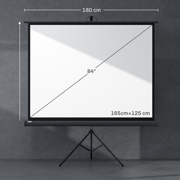 Projektionsskærm 4:3 format 171x131 cm sort