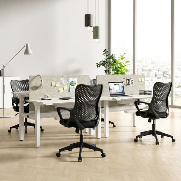 Kontorstol med armlæn 63,5x62x95,5-103 cm sort