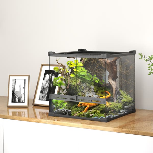 Glas Terrarium 30x30x30 cm Sort, vandtæt