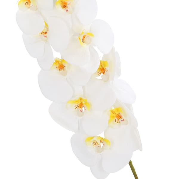 Konstgjord orkidé 92 cm vit plast