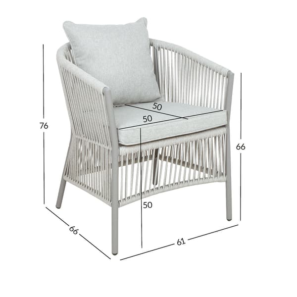 Stol 61x66x76 cm Beige Aluminiumram