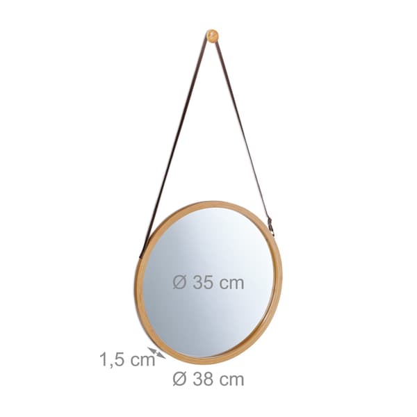 Ripustettava peili, 38x1.5 cm, ruskea, bambu, Kodustaar