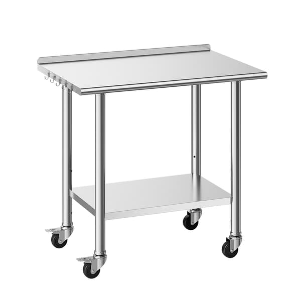 Arbejdsbord 61x91x89,4 cm Rustfrit Stål Justerbar Opbevaring