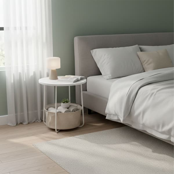 Sidobord, Rund, Beige, Kodustaar