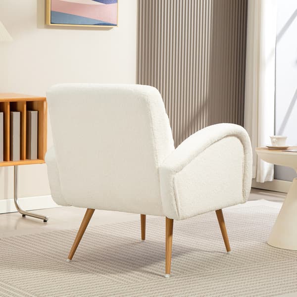 Lænestol, 77x77x83 cm, Cremehvid, Fleecepolstring