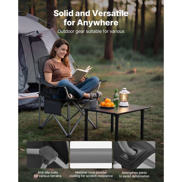 Campingstol, 98x63x99 cm, Svart, Fällbar